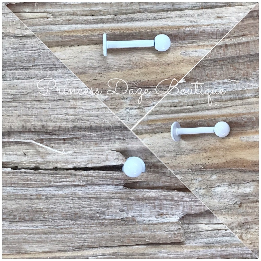 White Labret Monroe Tragus Lip Earring Piercing